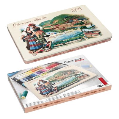 Gutermann Sew-All Polyester Sewing Thread in Nostalgic Box - 48 Reels