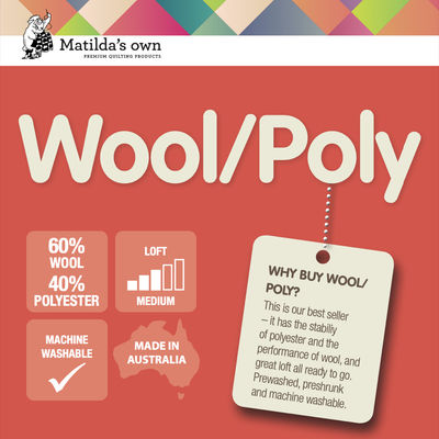 Matilda's Own Wool Poly Batting (240cm Width) - Whole Roll 30m