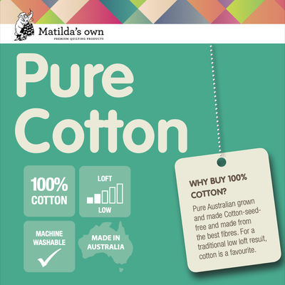 Matilda's Own 100% Cotton Batting (240cm Width) - Whole Roll 30m