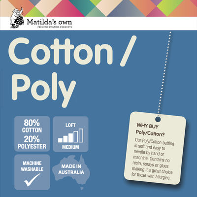 Matilda's Own Cotton Poly Batting (240cm Width) - Whole Roll 30m