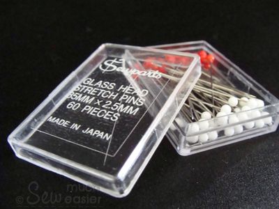 Glass Head Ball-Point Stretch Pins (also for Silk & Lace) 35mm x 5 boxes