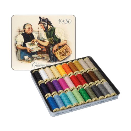 Gutermann Sew-All Polyester Sewing Thread in Nostalgic Box - 30 Reels