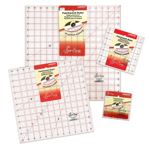Sew Easy Patchwork Quilting Ruler Set - Squares for Rotary Cutting