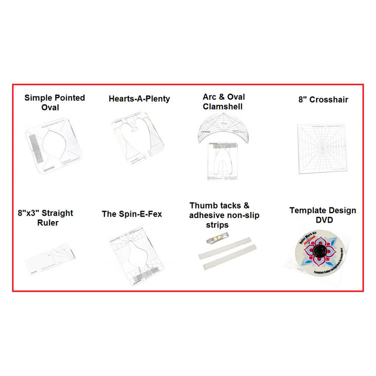 Janome Ruler Work Janome Ruler Work Kit RWK001 Quilting Templates for Ruler Work Foot ...