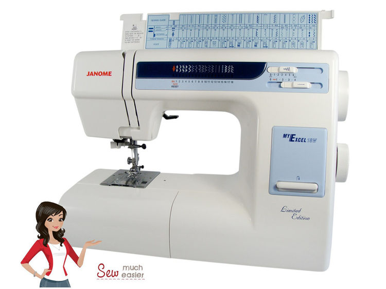 Janome My Excel Sewing Machine with Walking Foot + Feet Set Sew Much