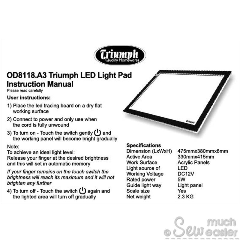 LED Light Pad for Tracing A3 Light Box Sew Much Easier