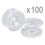 Pack of 100 Empty Plastic Bobbins
